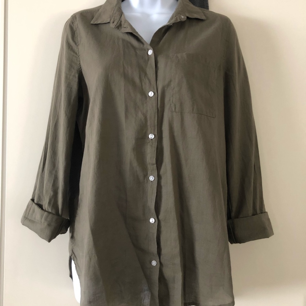 H&M Olive Green Button Up Top